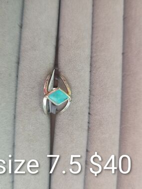Turquoise Marquise Stone Silver Ring - Women Jewelry